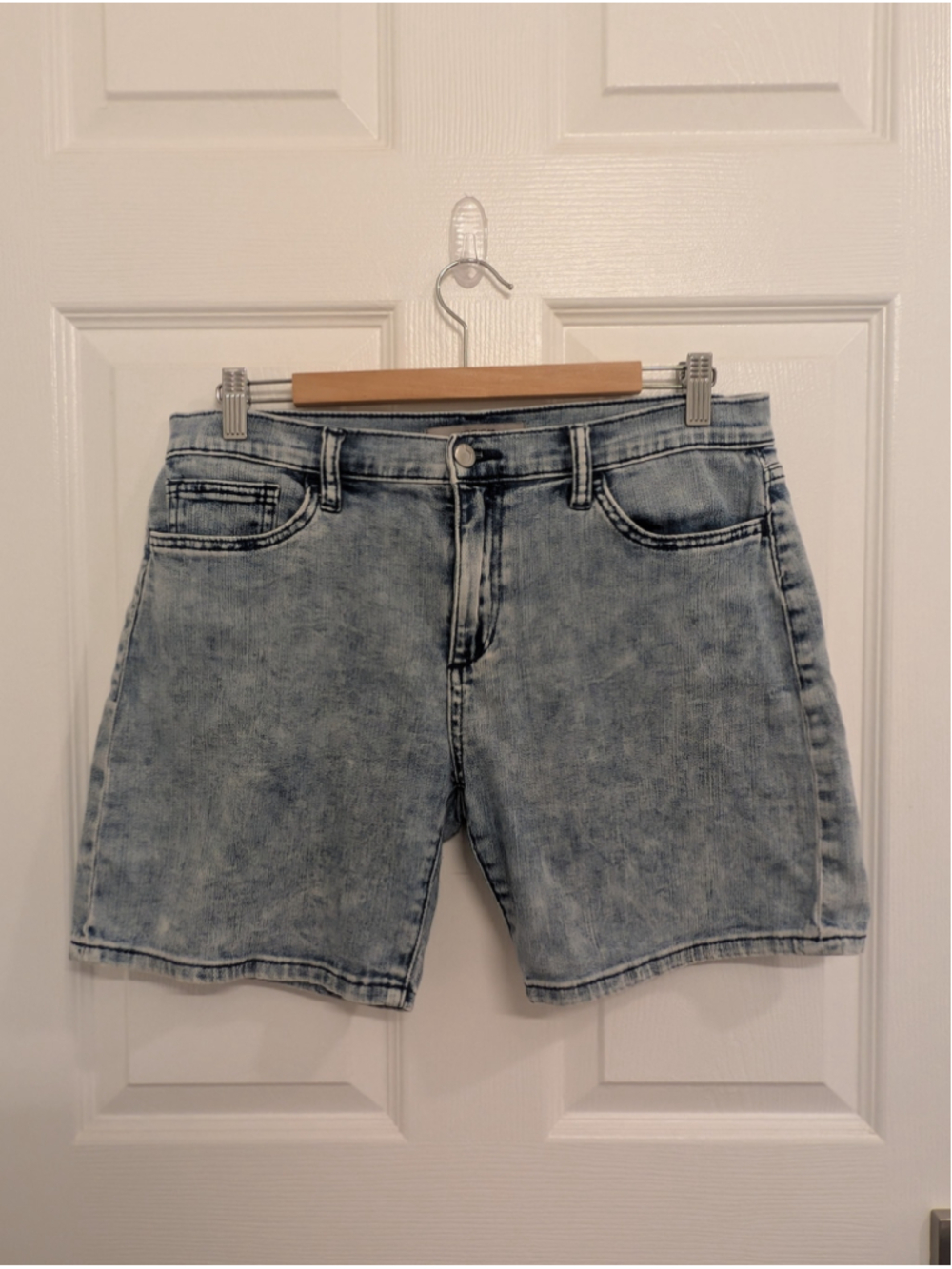 Joe's Jeans Abbie High Rise Acid Wash Denim Bermuda Shorts Size 30 Stretch
